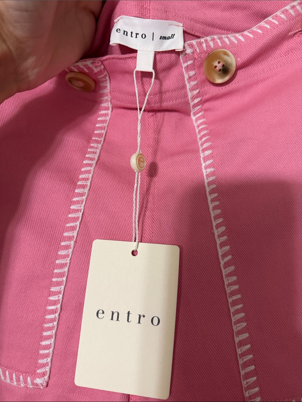 NWT Entro Pink Women's High-Waist Pocket Shorts - Picture 2 of 3